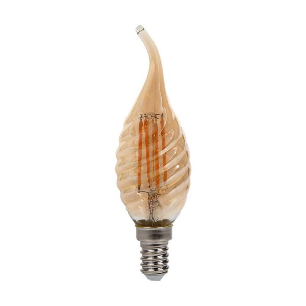 V-TAC LED žárovka E14 C37 2200K filament amber twist
