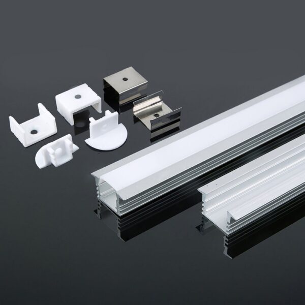 V-TAC hliníkový profil pro LED pásek 2000x24,5x12,2mm eloxovaný zapuštěný - 2m