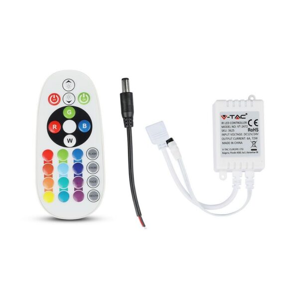 V-TAC RGB ovladač 12V-24V 3x2A infra