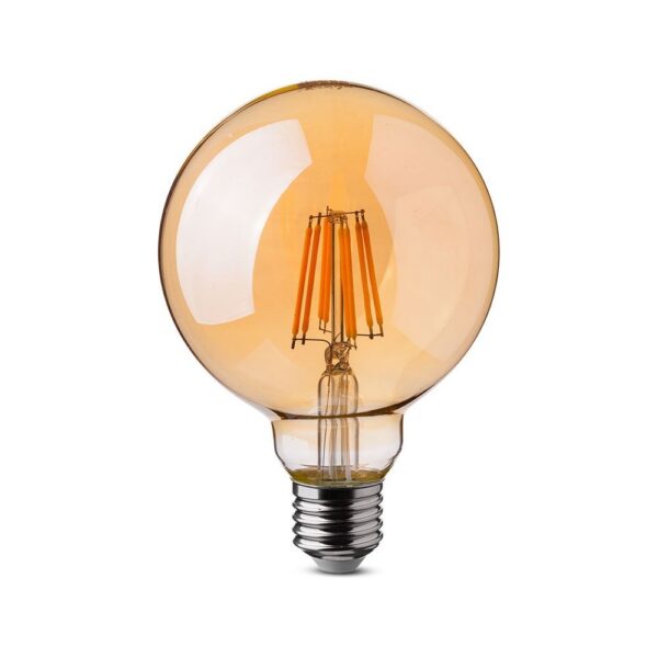 V-TAC LED žárovka E27 G125 8W 2200K filament stmívatelná