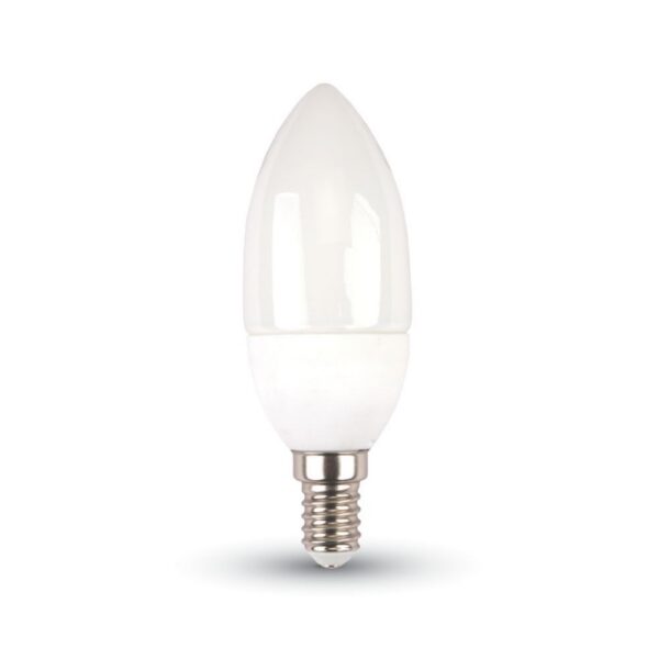 V-TAC LED žárovka E14 C37 3W studená bílá