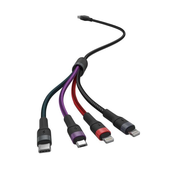 V-TAC POWER USB kabel 4v1 1,2m černý